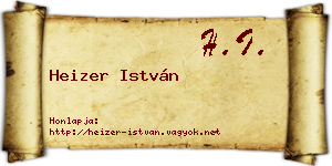 Heizer István névjegykártya