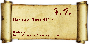 Heizer István névjegykártya